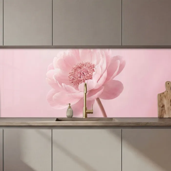 Bloem - Pioenroos - Roze keuken achterwand 2 middel zz_3dshopping