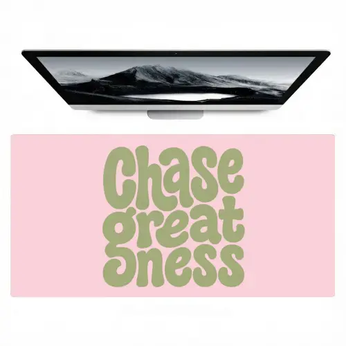 Chase greatness - Groen - Roze - Retro Muismat XXL klein -zzz3d