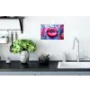 Graffiti - Lippen - Felroze - Geschilderd Muursticker klein -keuken