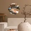 Marmerlook - Goud - Zwart - Glitter - Chic Wandcirkel behangsticker klein -sfeer1
