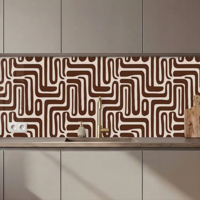 Keuken achterwand - Abstract - Patroon - Bruin