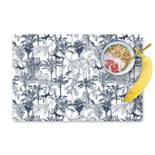 Aap - Jungle - Blauw Placemat vinyl groot 368 -zzzproduct_Kitchenyeah-website