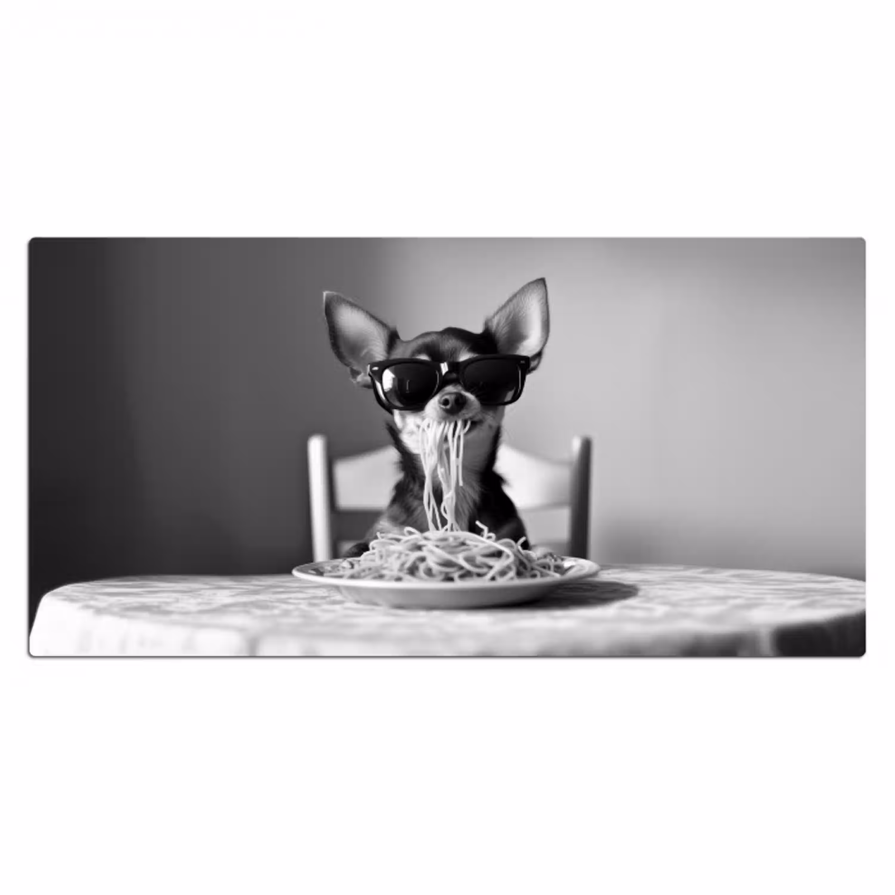 Chihuahua - Hond - Zonnebril - Humoristisch - Zwart - Wit - Spaghetti Muismat XXL klein -3d_leeg