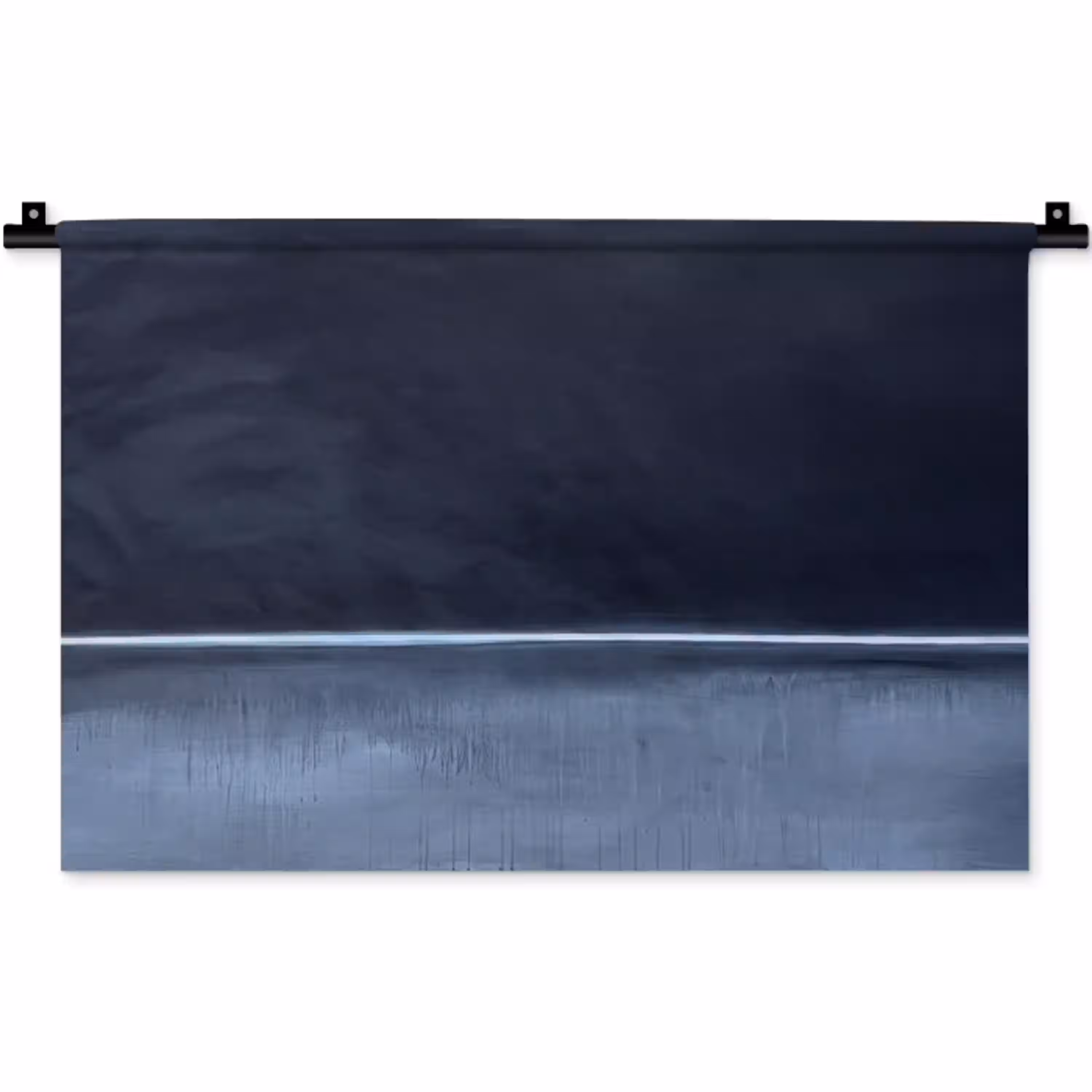 Abstract - Horizontale lijn - Minimalistisch - Donkerblauw - Kunst Wandkleed katoen klein -zz3d