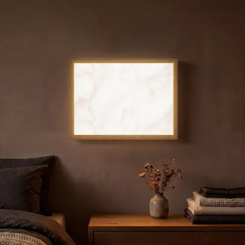 Zalmroze - Marmer - Aders Light Box met batterij (Wandlamp) middel 907 -sfeer4