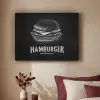 Hamburger - Krijttekst - Zwart - Wit Textielframe - compleet frame klein -sfeer1