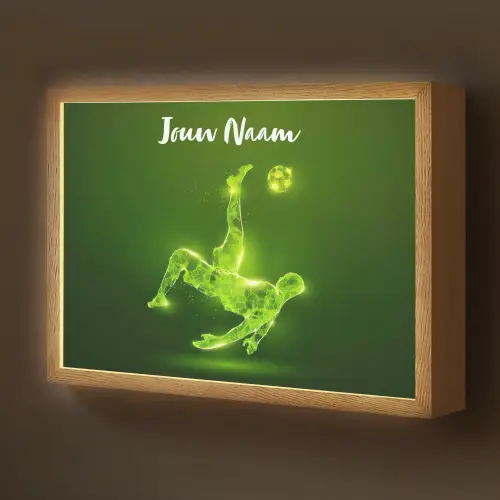 Voetbal - Groen - Omhaal Light Box met batterij (Wandlamp kind) middel -z3d_website