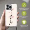 Minimalistisch - Bloesem - Tak - Roze Hoesje iPhone 16 Pro Max met koord klein -sfeer2_NL