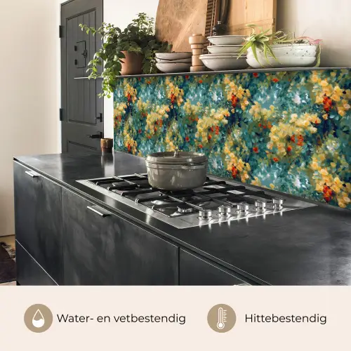 Geel - Bloemen - Groen - Bladeren keuken achterwand 2 middel 871 -usp_NL