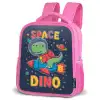 Dino - Raket - Kleurrijk Kinderrugzak - Roze middel -schuin