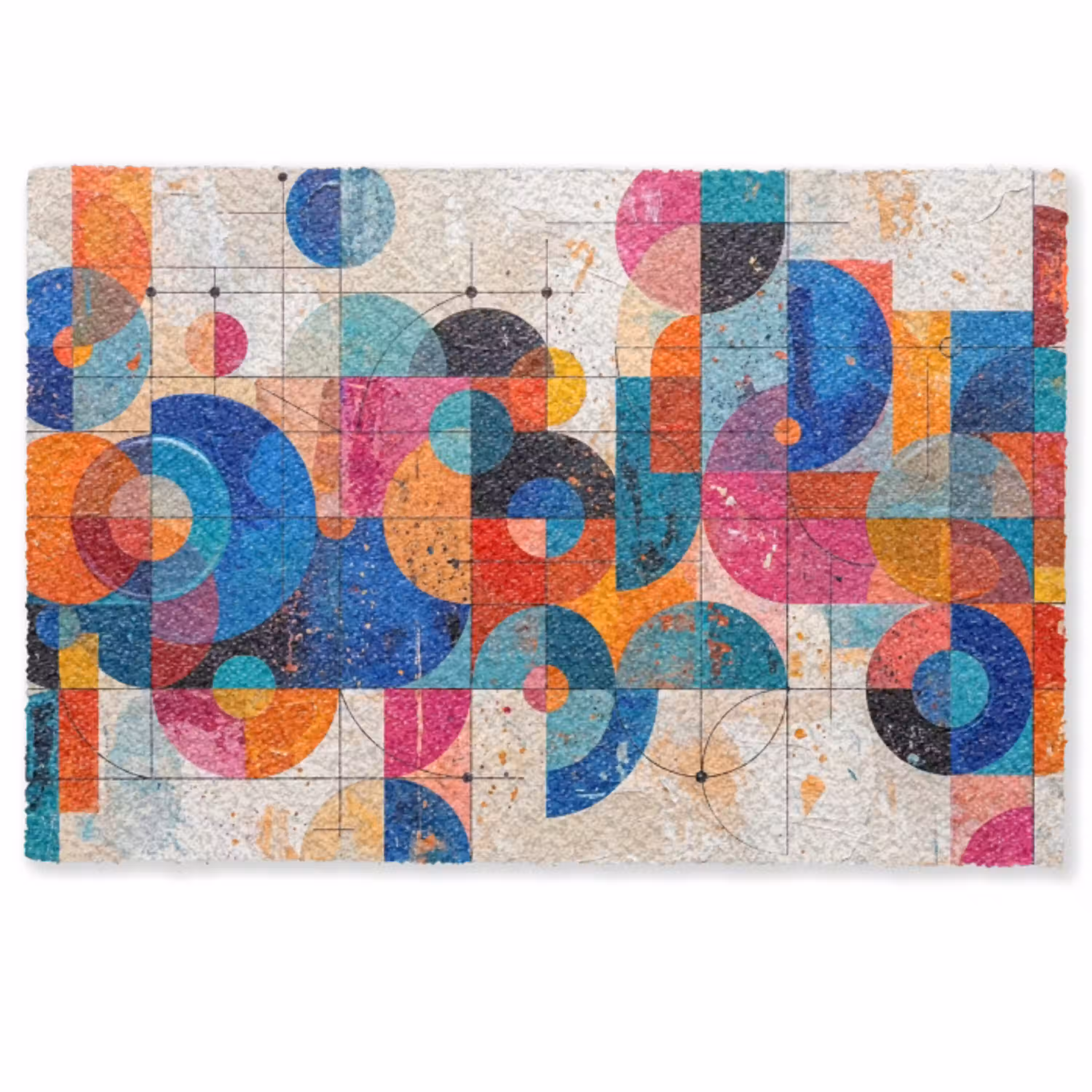Kunst - Geometrisch - Abstract - Kleurrijk Deurmat klein -zkaufland3d