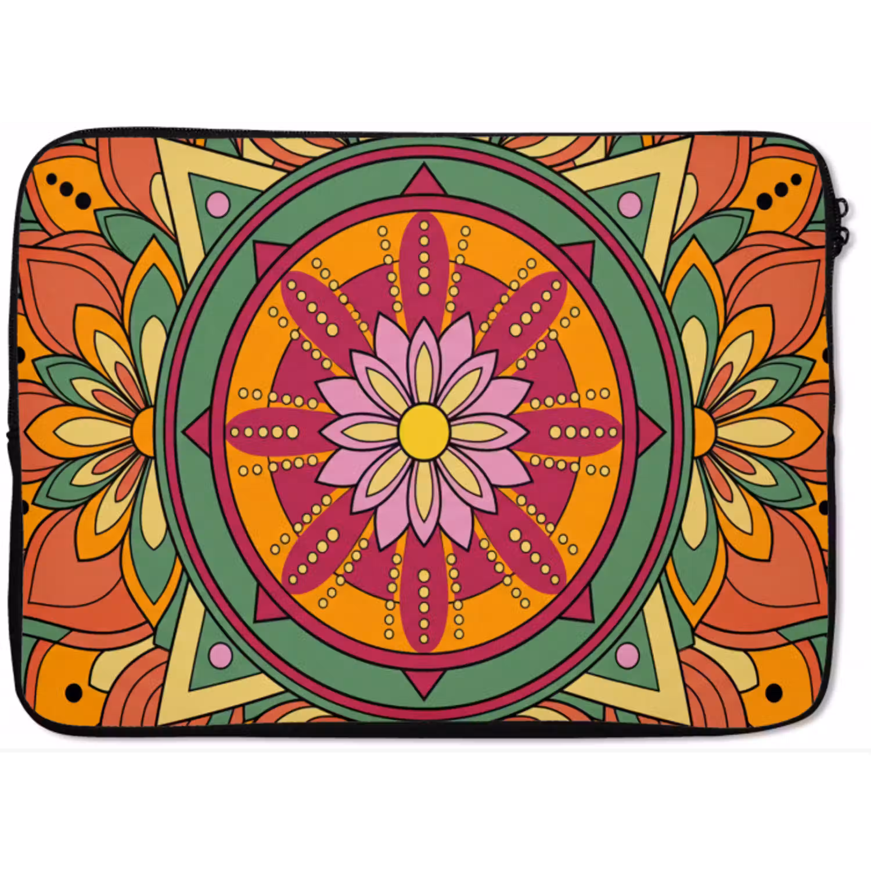 Mandala - Bloemen - Abstract - Kleurrijk laptophoes neopreen klein -zkaufland3dotto