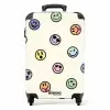 Verschillende smiley's op een beige achtergrond NBS - Handbagage koffer - Kinderen Unisex middel -productfoto_recht