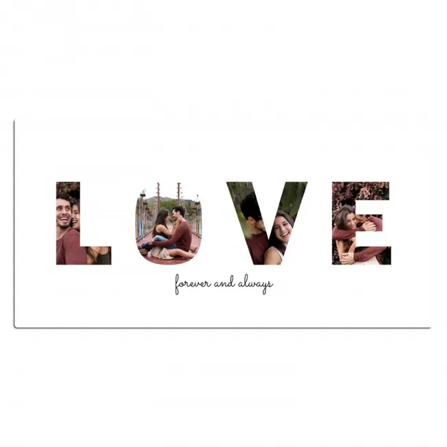 Gepersonaliseerde bureau onderlegger - Love - Lettercollage