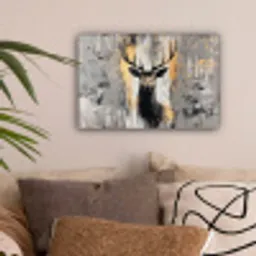 Abstract - Hert - Gewei - Goud canvas 2cm klein -sfeer1