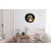 Doorkijk - Pad - Bloemen - Struik - Kleurrijk Wandcirkel aluminium klein -woonkamer