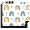 Patroon - Regenboog - Hartjes Inductie beschemer met haakjes middel -3d