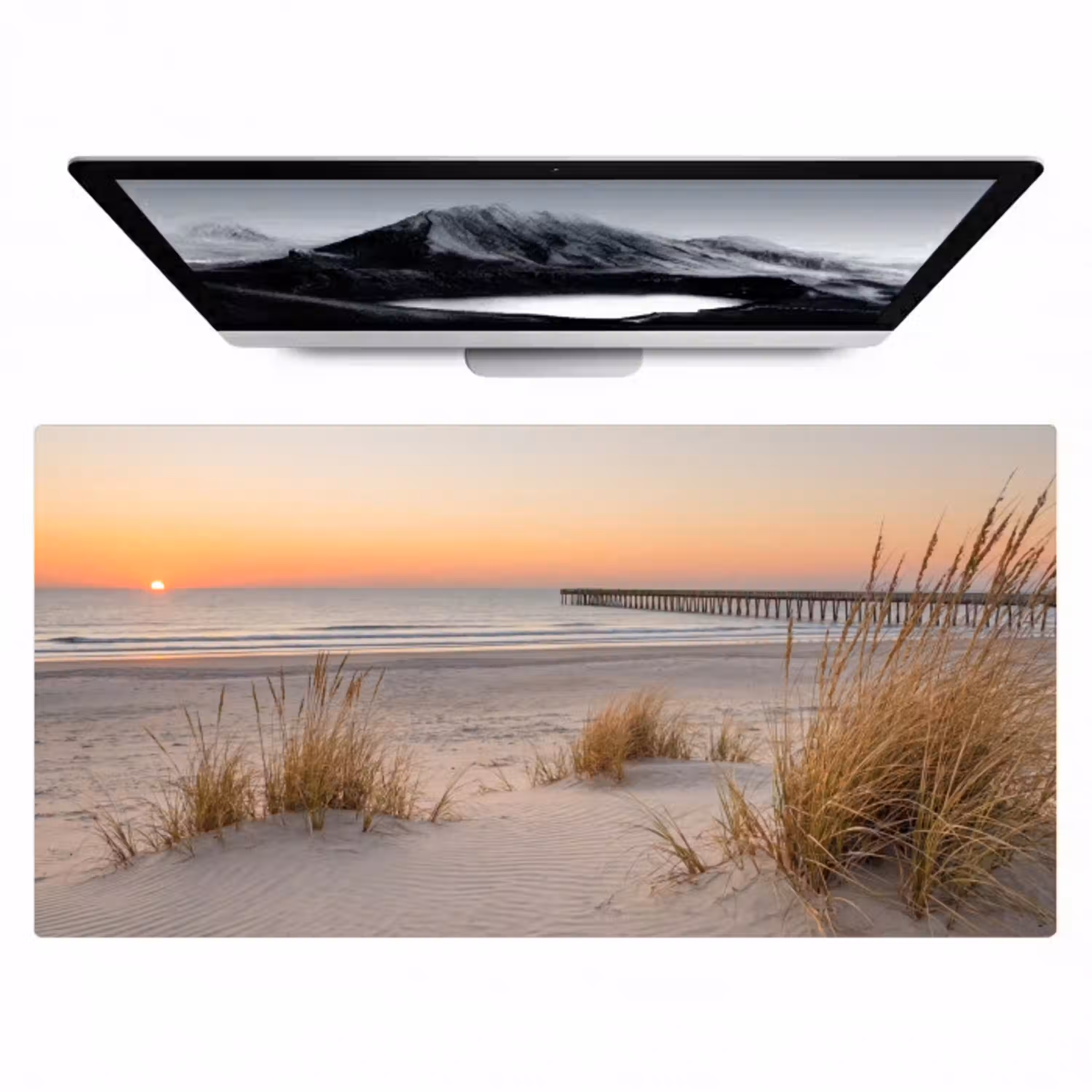 Pier - Zonsondergang - Strand Muismat XXL klein -zzz3d