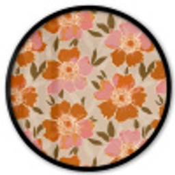Bloemen - Motief - Retro Fotolijst rond zonder passe partout klein 856 -3d
