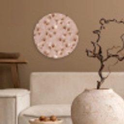 Ginkgo - Patroon - Roze Wandcirkel kunststof plaat 5mm dik klein 188 -sfeer1