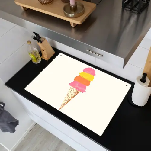 Schepijs - Hoorntje - Illustratie - Minimalistisch Inductie beschemer met haakjes klein -sfeer1