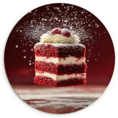 Rode - Velvet - Taart - Eten Wandcirkel plexiglas klein -3d