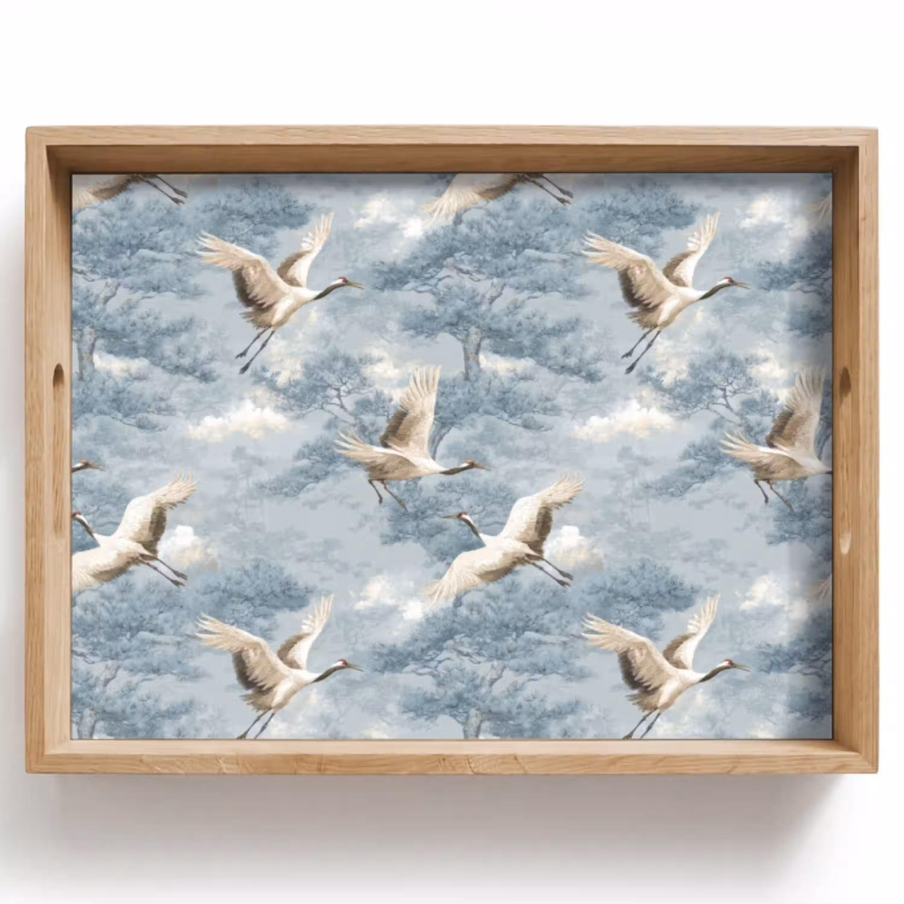 Wolken - Kraanvogels - Blauw Dienblad Rechthoek middel 911 -z3d_shopping