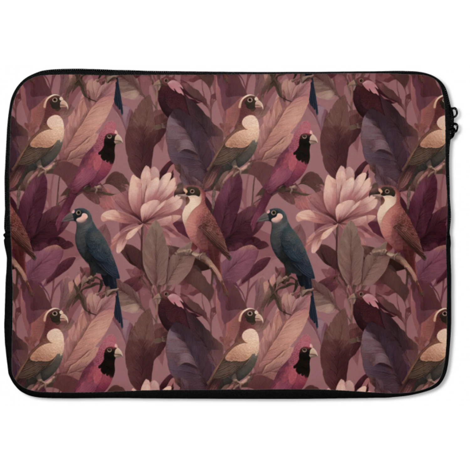 Vogels - Bladeren - Roze laptophoes neopreen klein 279 -zkaufland3dotto