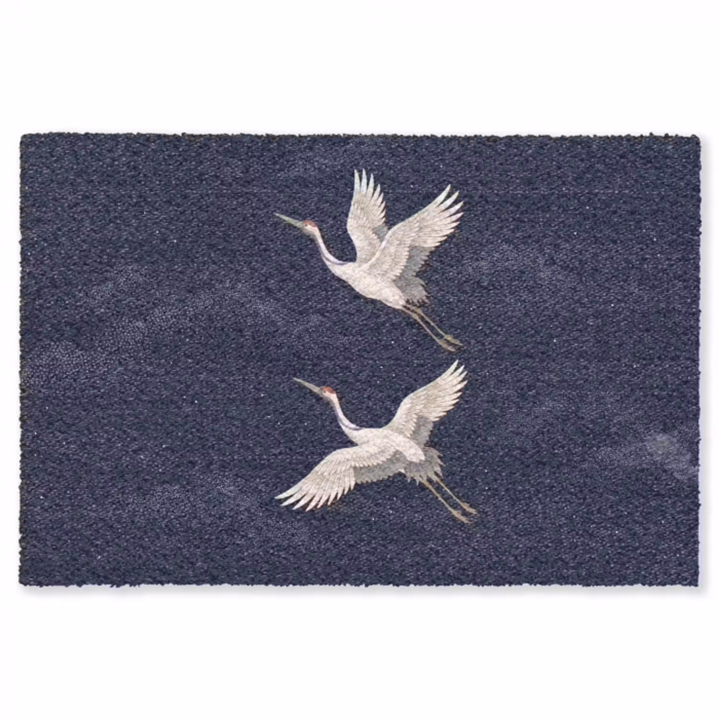 Kraanvogels - Nachthemel - Blauw Vloerkleed Rechthoek klein -3d