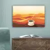 Koffie - Landschap - Oranje - Koffiebonen canvas 2cm klein -sfeer4