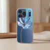 Blauw - Bloem - Glazen - Sierlijk Telefoonhoesje iPhone 17 Pro klein -sfeer2