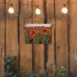 Klaprozenveld bij zonsondergang tuinposter los doek klein -sfeer1