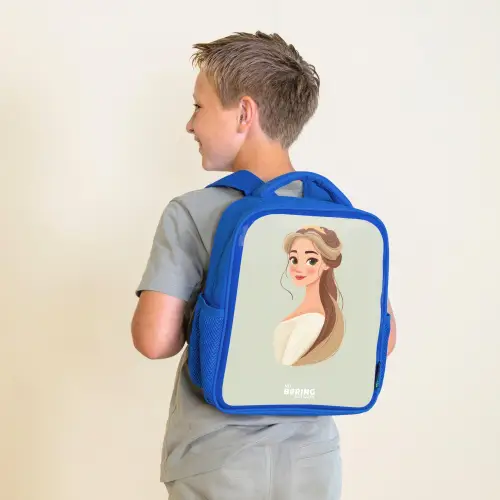 Prinses met een tiara - Groen Kinderrugzak - Blauw middel -sfeer2