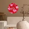 Patroon - Hartjes - Roze - Valentijn Wandcirkel behangsticker klein -sfeer1