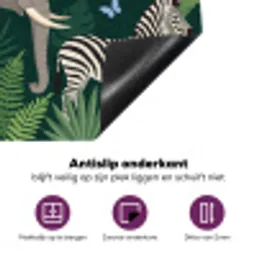 Tropisch - Jungle -  Groen Inductie beschermer vinyl 3mm klein -zzzzzzz-cc-onderkant