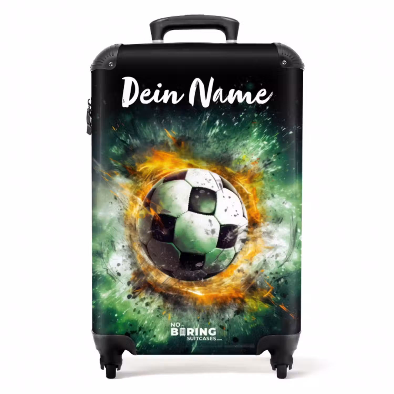 Koffer mit Name – Fußball in Flammen