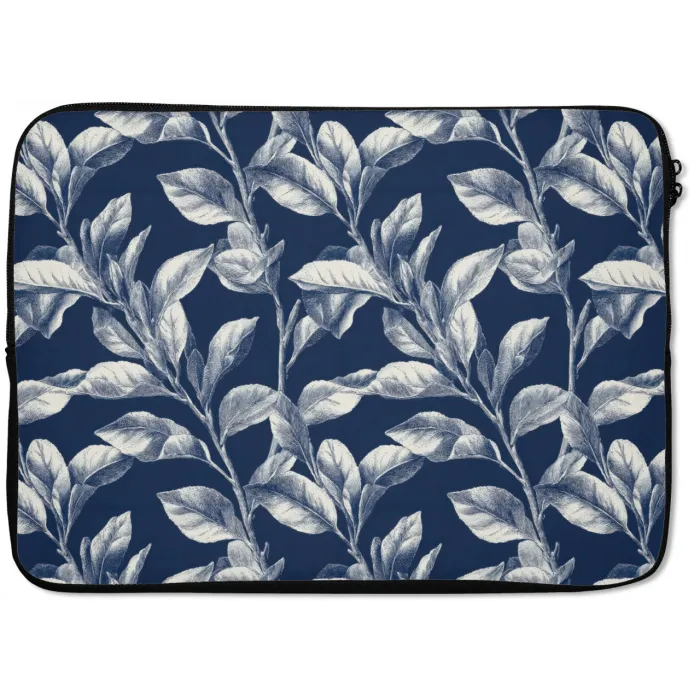 Botanisch - Patroon - Blauw laptophoes neopreen klein 279 -zkaufland3dotto