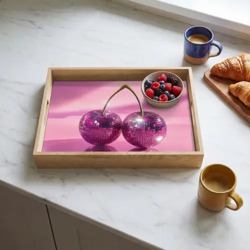 Glitter - Discobol - Roze - Kersen Dienblad Rechthoek middel -sfeer2