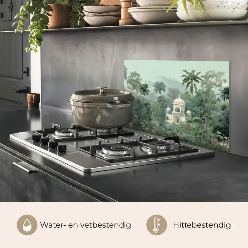 Tropische tuin - Koepelgebouw - Bloemen keuken achterwand spatscherm klein -usp_NL
