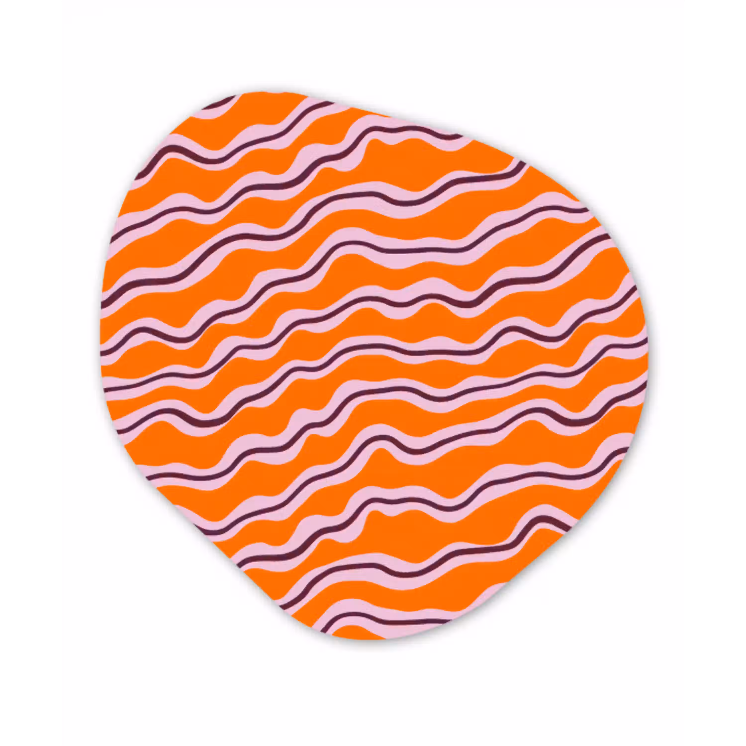 Retro - Golvend - Oranje Wandcirkel Organisch Forex 3mm klein 629 -3d