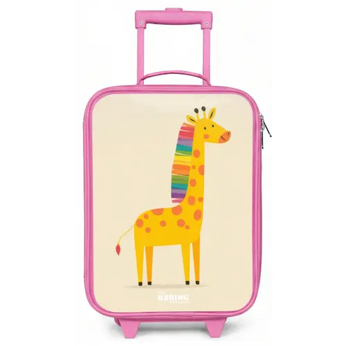 Giraffe - Dier - Kleurrijk Kinderkoffer - Roze klein -zz3dotto