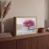 Boom - Natuur - Roze - Zwart wit Light Box met batterij (Wandlamp) middel -sfeer2