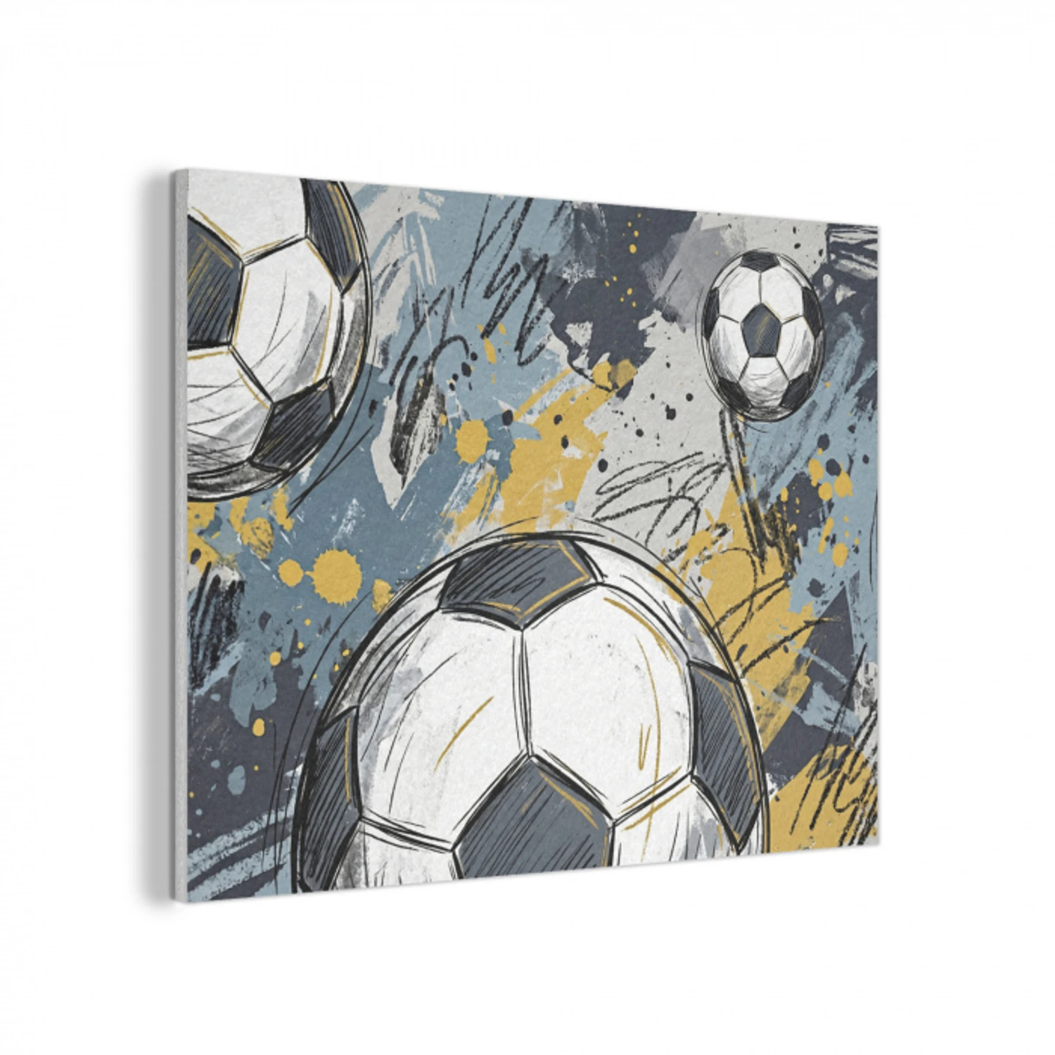 Voetbal - Abstract - Sport - Kleurrijk PET vilt klein -3d