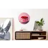 Taart - Hart - Roze Wandcirkel aluminium klein -kantoor