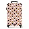 Driekleurige hartjesrijen NBS - Handbagage koffer - Volwassenen Unisex middel -productfoto_recht