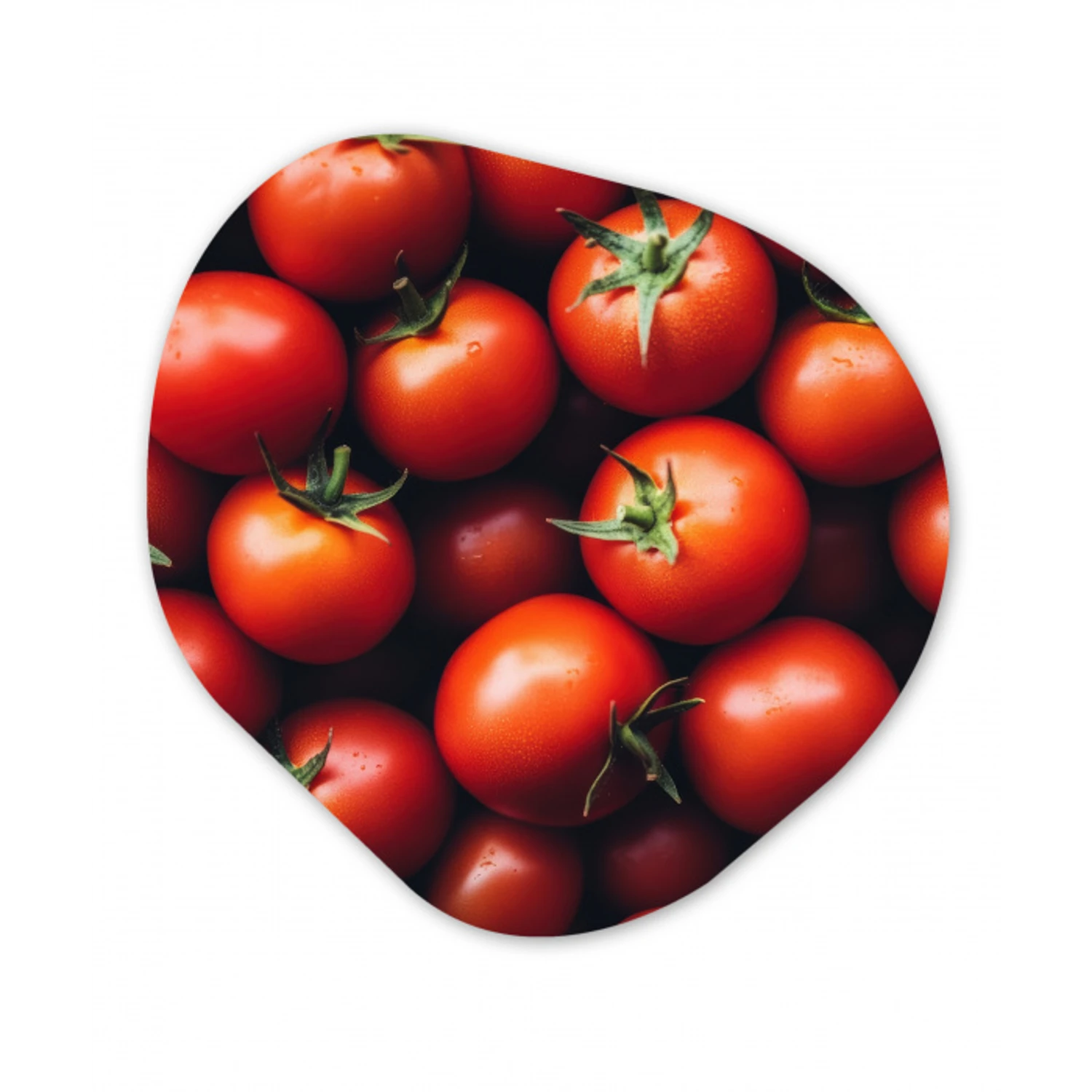 Groente - Rood - Tomaten Wandcirkel Organisch Forex 3mm klein -3d