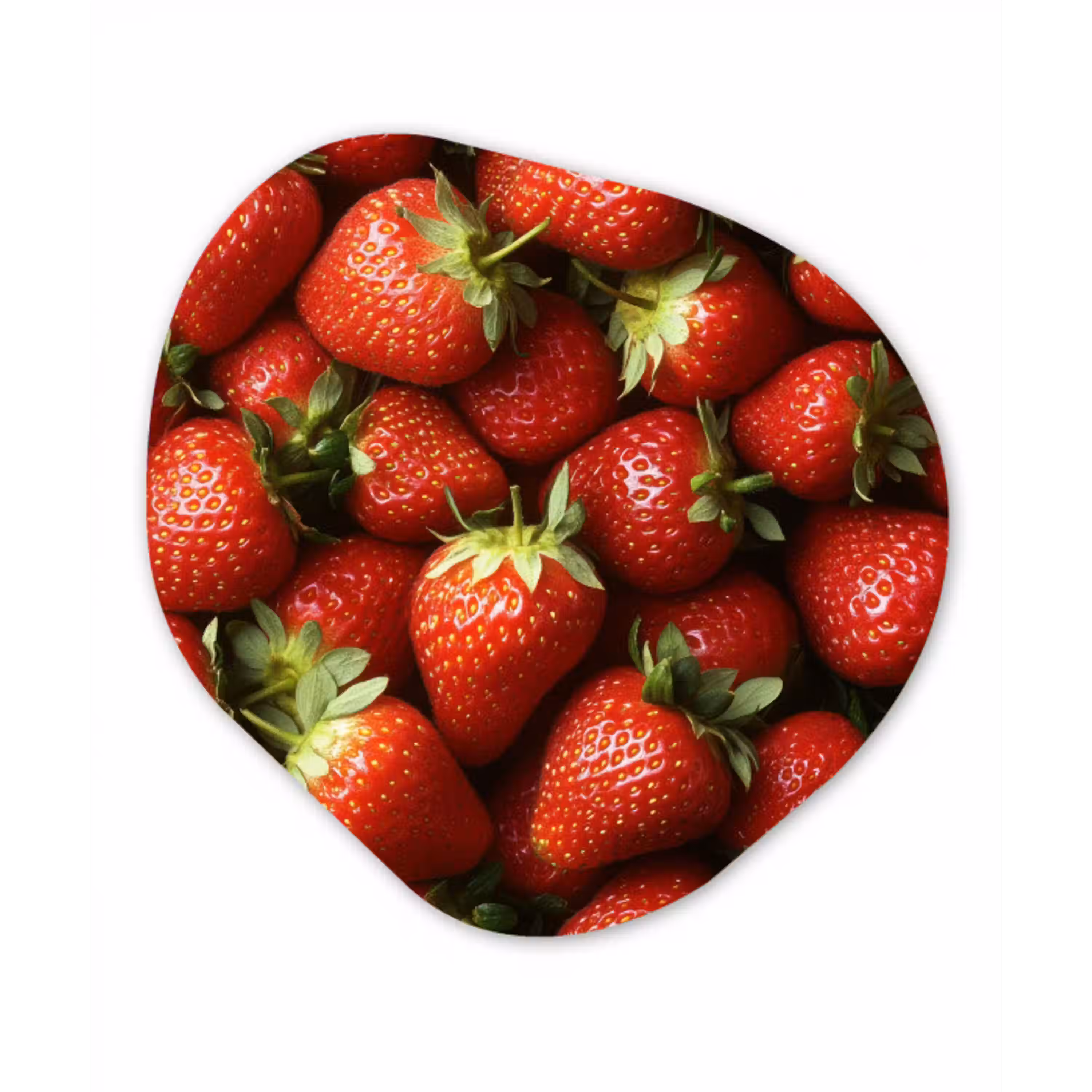 Aardbei - Fruit - Rood Wandcirkel Organisch Plexiglas middel -3d