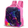 Neon actievolle voetbalspeler Kinderrugzak - Roze middel -schuin