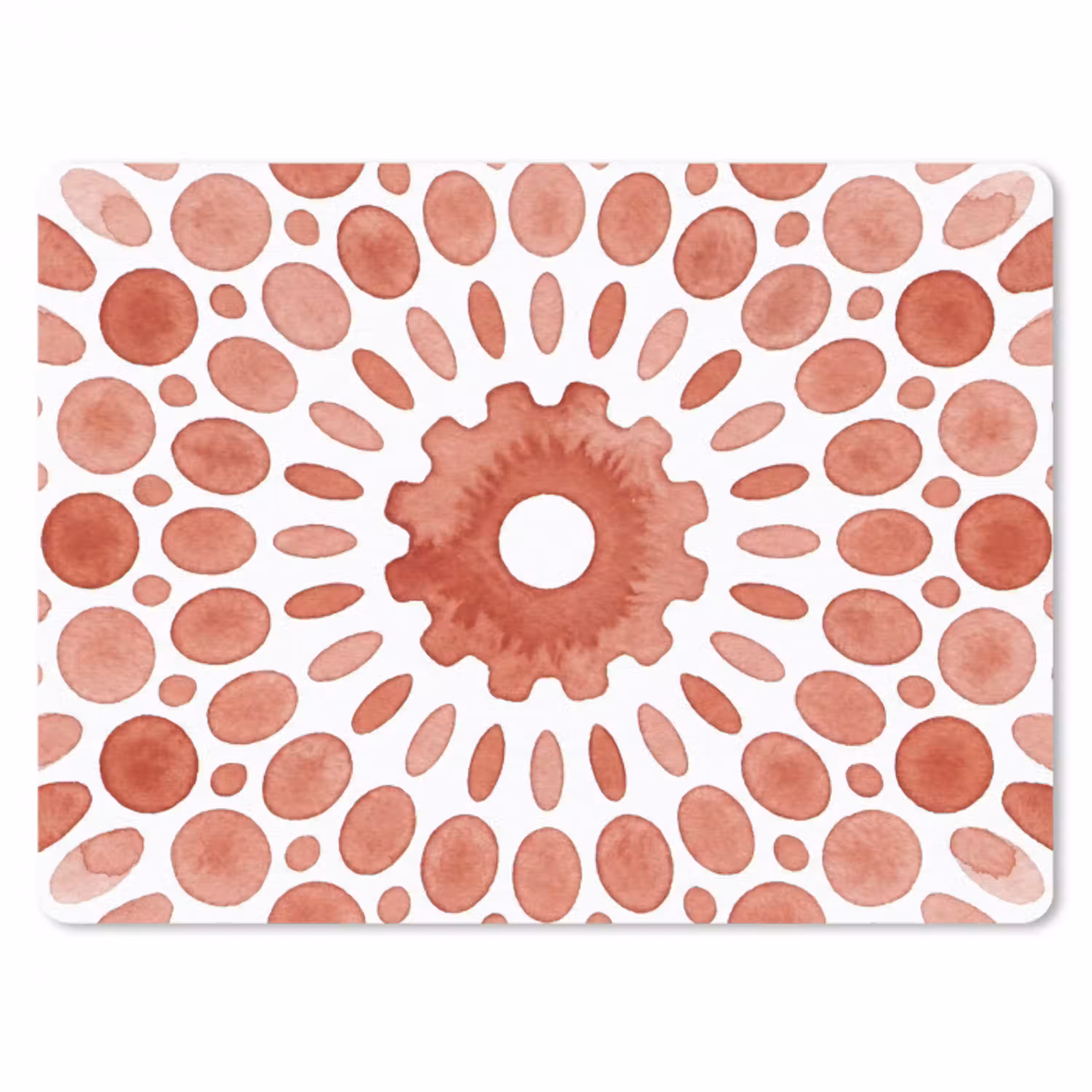 Patroon - Cirkels - Abstract - Modern - Rood muismat rubber klein -3d