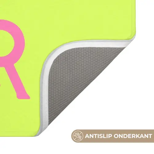 Groen - Roze bonjour - art-deco Badmat klein -USP_AntislipNL